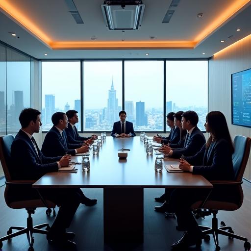東京の近代的な会議室、ビジネスプロが集まる場所